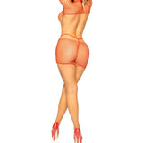 INDUSTRIAL NET CUT OUT LONG SLEEVE MINI DRESS - RED