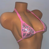 PINK MERMAID HAND BRAIDED BIKINI TOP