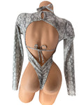 GRAY SNAKE 2PC ROMPER