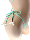 GRAYISH MINT BOW G-STRING 2PC
