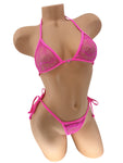PINK LACE G SET W/ RHINESTONE