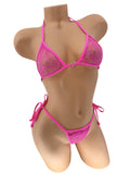 PINK LACE G SET W/ RHINESTONE
