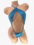 OCEAN SPARKLE HEART JEWEL RAIN THONG SLING SHOT