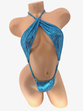 OCEAN SPARKLE HEART JEWEL RAIN THONG SLING SHOT