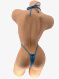 OCEAN SPARKLE HEART JEWEL RAIN THONG SLING SHOT