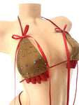 COPPER BOWS BIKINI TOP & G STRING 2PC