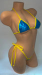 TURQUOISE TWINKLE BIKINI TOP & TIE THONG 2PC SET