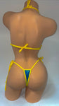 TURQUOISE TWINKLE BIKINI TOP & TIE THONG 2PC SET