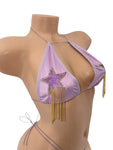 PURPLE CLUTCH FRINGE SET