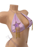 PURPLE CLUTCH FRINGE SET