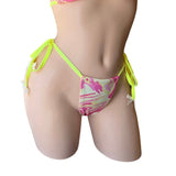 STRAWBERRY LEMONADE  TIE SIDE BRAZILIAN BIKINI BOTTOM