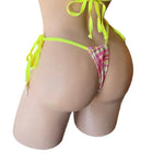 STRAWBERRY LEMONADE  TIE SIDE BRAZILIAN BIKINI BOTTOM