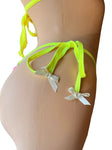 STRAWBERRY LEMONADE  TIE SIDE BRAZILIAN BIKINI BOTTOM