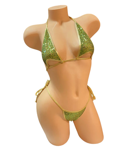 DW OS GREEN SEQUINS LEILANI 2PC
