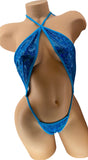 DW OS BLUE BEDAZZLED RAIN G-STRING SLING SHOT OP