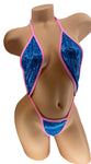 DW OS BLUE BEDAZZLED RAIN G-STRING SLING SHOT OP