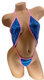 DW OS BLUE BEDAZZLED RAIN G-STRING SLING SHOT OP