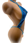 DW OS BLUE BEDAZZLED RAIN G-STRING SLING SHOT OP