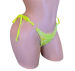 NEON YELLOW FLIP SEQUINS TIE SIDE BOTTOM W/ GOLD RING