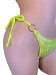 NEON YELLOW FLIP SEQUINS TIE SIDE BOTTOM W/ GOLD RING
