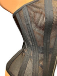 BLACK MESH CORSET W/ WIRE BONING LACE BACK