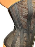 BLACK MESH CORSET W/ WIRE BONING LACE BACK