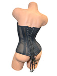 BLACK MESH CORSET W/ WIRE BONING LACE BACK