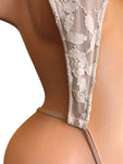 LINED LACE RAIN THONG SLING SHOT