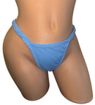 BLUE PERI BRAIDED THONG BIKINI BOTTOM