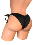 BLACK LINED TIE SIDE BIKINI BOTTOMS