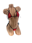 RED MESH SET (HEART RHINESTONE)