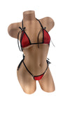 RED MESH SET (HEART RHINESTONE)