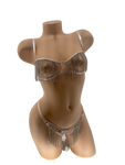 CHAMPAGNE BLING BRA AND PANTY SET 2PC
