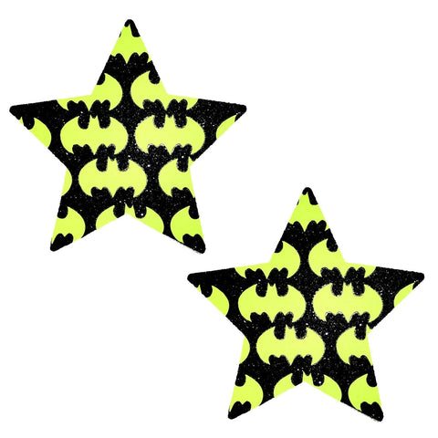 Blacklight Bat Black Glitter Starry Nights Nipple Cover Pasties