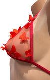 DW OS RED BUTTERFLY ADJUSTABLE TOP & G-STRING 2PC