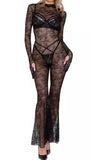 COQUETTE BELL BOTTOM CATSUIT LARGE