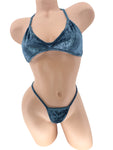 JADE CRUSHED VELVET HALTER 2PC