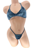 JADE CRUSHED VELVET HALTER 2PC