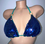 BAHAMA MAMA MERMAID BLUE BIKINI TOP