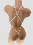 DENIM SCRUNCH UP TOP & TIE G STRING 2PC