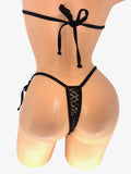 GOLDEN LATTICE SLASHED INFINITY THONG 2PC