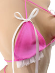 PINK BOWS BIKINI TOP & G-STRING 2 PC