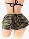 GOLDEN LATTICE HI-LOW SKIRT
