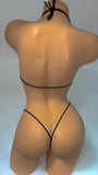 RHINESTONE COLOR MIX BIKINI TOP&G STRING 2PC SET