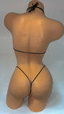 RHINESTONE COLOR MIX BIKINI TOP&G STRING 2PC SET
