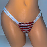 PATRIOTIC STRIPED DOUBLE STRAP BOTTOMS