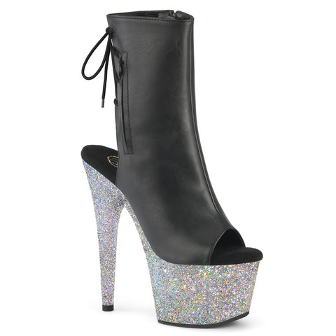 GLITTER 7" OPEN TOE BOOTS