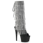 FRINGE BLACK KNEWW HIGH BOOTS