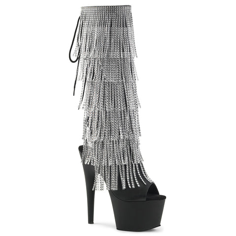 FRINGE BLACK KNEWW HIGH BOOTS